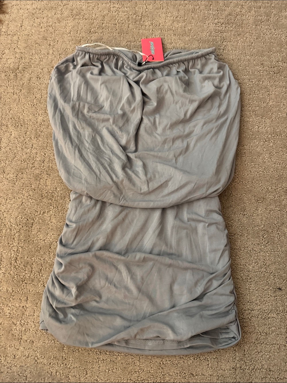 Edikted Strapless Mini Dress in Light Gray